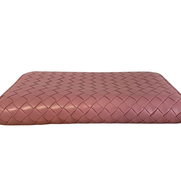 Authentic Bottega Veneta Intrecciato Leather Zip-Around Long Wallet - Pink Mauve - Picture 4 of 15